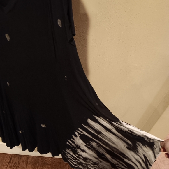 Torrid Black Swing Dress Bleach Tie Dyed #22 - Picture 3 of 3